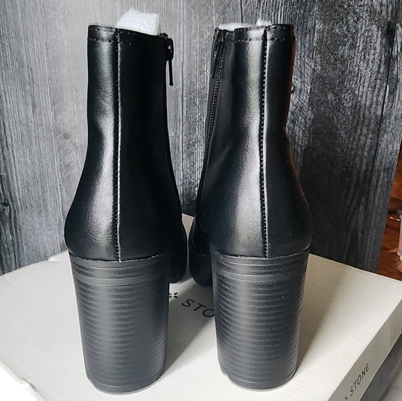 Sun + Stone Womens Kiinsley Faux Leather Block Heel Ankle Boots| Size 8M|New W B - Picture 10 of 10
